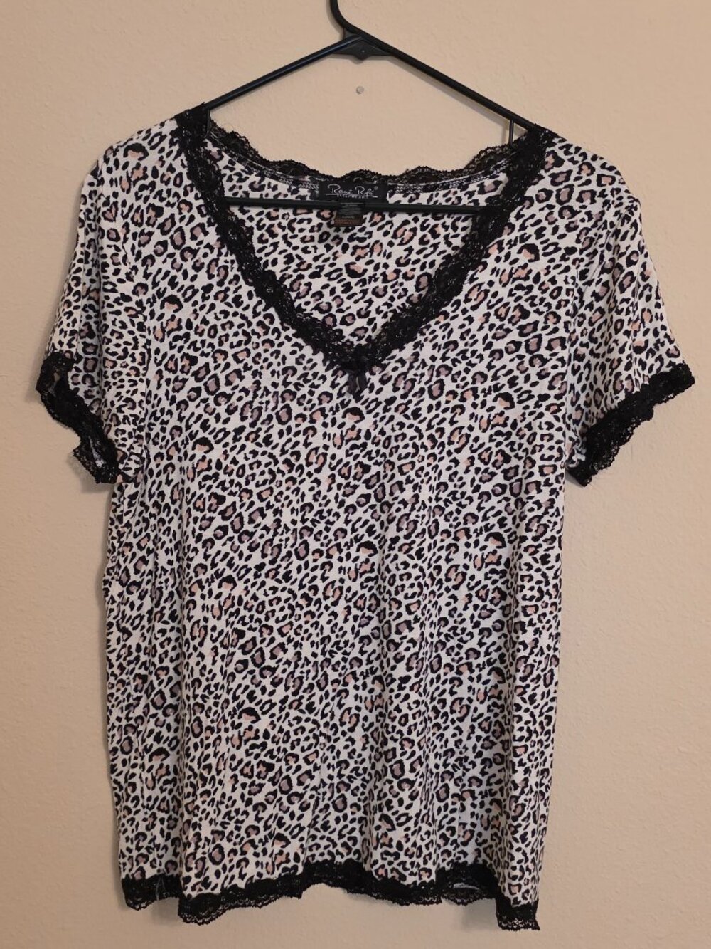 Leopard Print Pajama Casual Top Size L